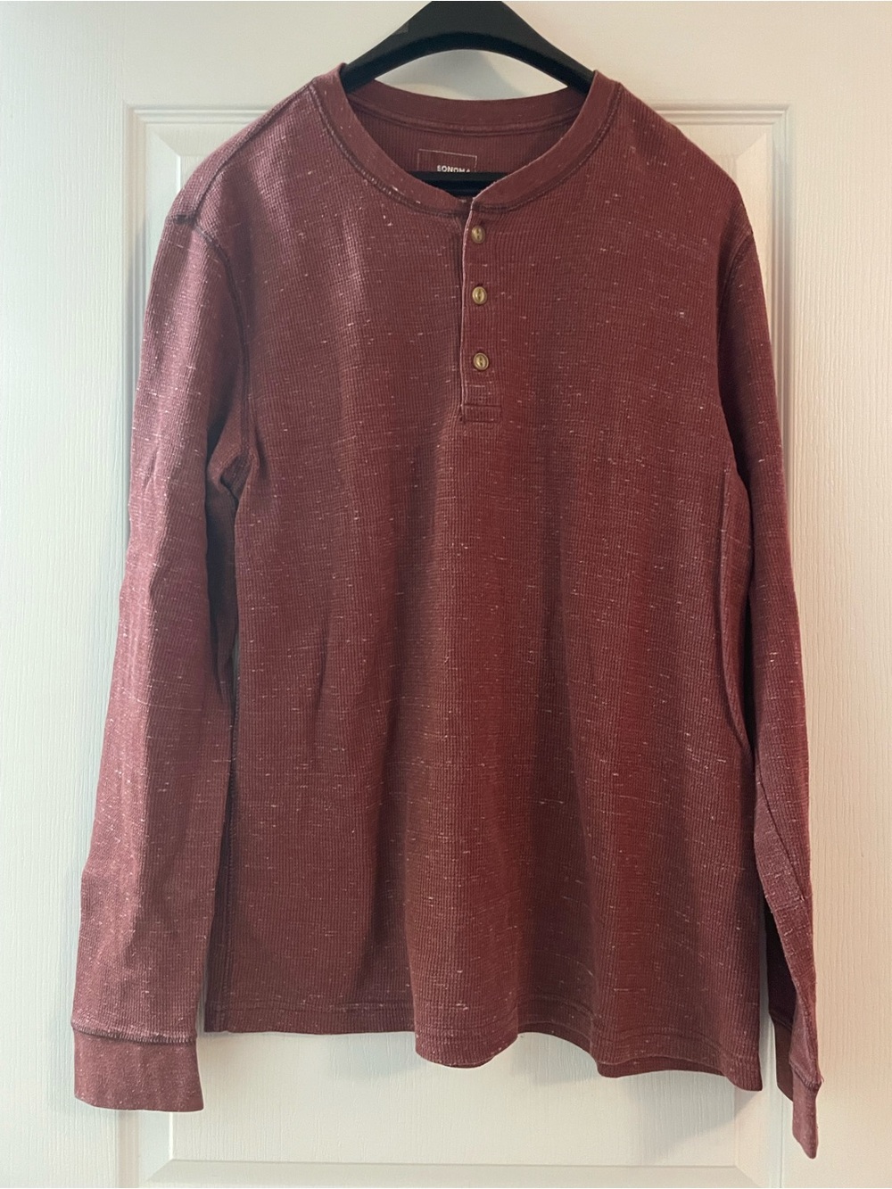 Sonoma Men's Long-Sleeve Henley in Red